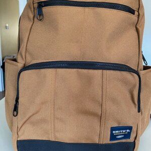 Smith's Workwear Backpack Tan/Blk Padded for School, Work, Travel, Hiking, Sport